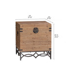 スギ材とアイアンのレトロなナイトテーブル — おしゃれ空間を演出 hdst-4232