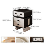 【リユース】パイン材×ガラス×PUレザー製ナイトテーブル - 8色選べる魅惑の組み合わせ hmq-1920