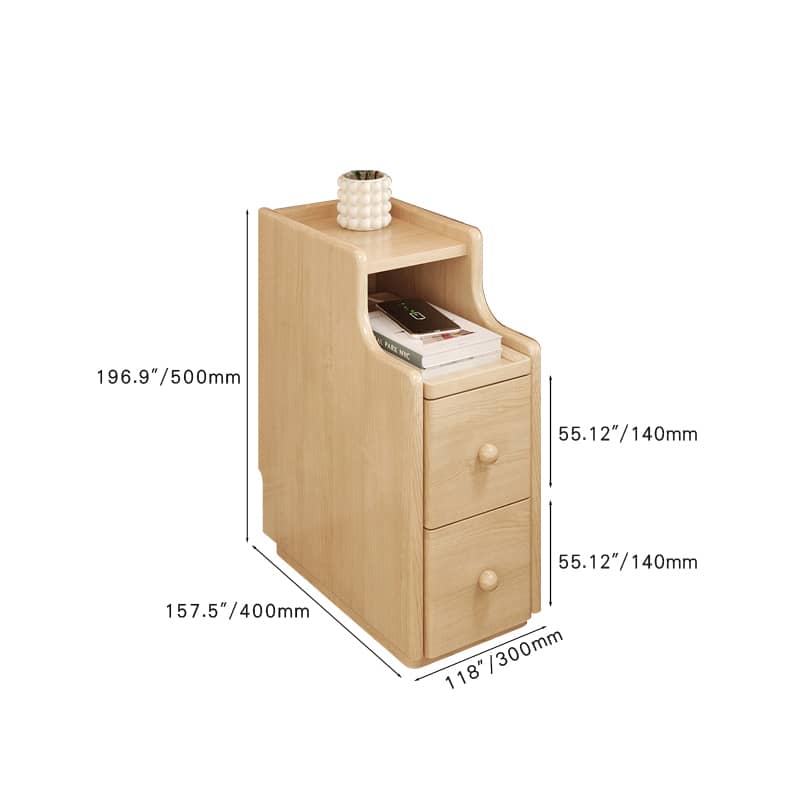 「パイン製ナイトテーブル - シンプルで機能的なベッドサイド家具」 hmq-1914