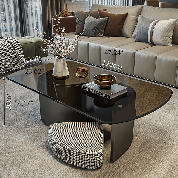 スタイリッシュなセンターテーブル | 強化ガラスと綿麻素材を使用したモダンなデザイン fel-3062