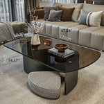 スタイリッシュなセンターテーブル | 強化ガラスと綿麻素材を使用したモダンなデザイン fel-3062