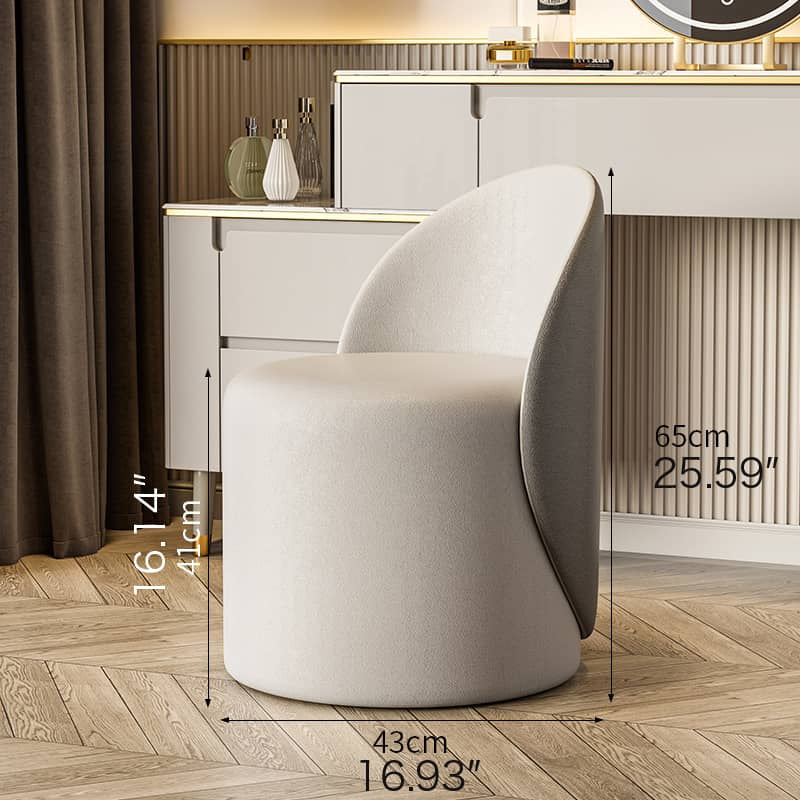 高級感あふれる実木シープボアスツール - エアレザー&綿麻クッション付きデザインチェア fel-1977