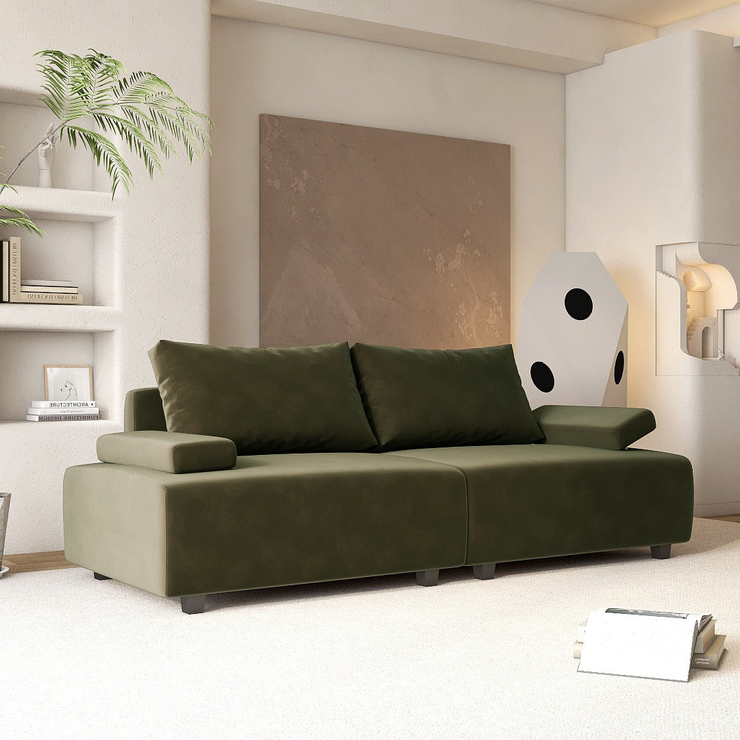 高品質 ソファー 木製フレーム&MDF 多機能合皮フェイクレザーソファ fsmy-399