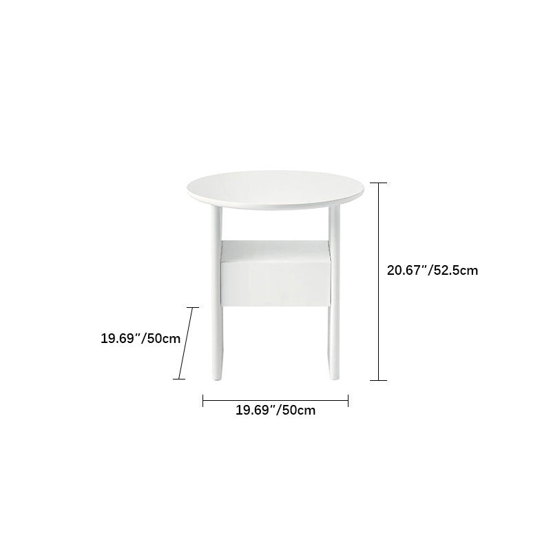 モダンデザイン!多層板ラウンドナイトテーブル - ベッドサイドに最適 fif-4525