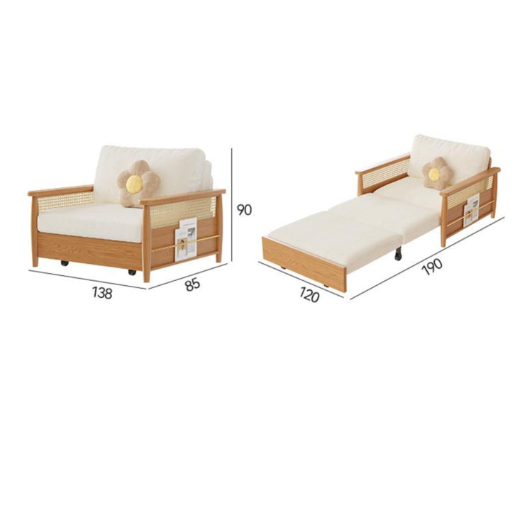 木製フレーム ソファベッド|収納棚付き キャスター付き 省スペース対応 ナチュラルデザイン hemw-6300