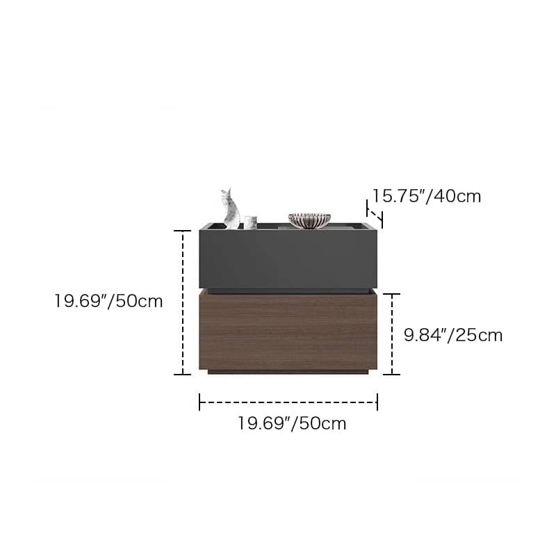 エレガントなデザインの多層板製ナイトテーブル|モダンなベッドサイド収納 hmq-1925