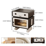 【リユース】パイン材×ガラス×PUレザー製ナイトテーブル - 8色選べる魅惑の組み合わせ hmq-1920