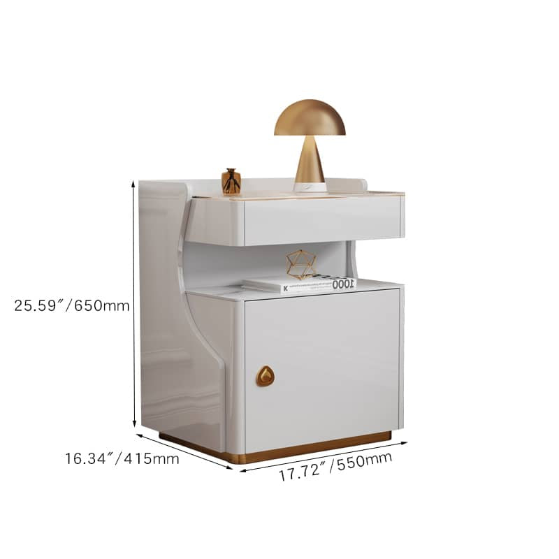 モダンなデザインが魅力!高級ガラス製ナイトテーブル hmq-1921