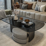 スタイリッシュなセンターテーブル | 強化ガラスと綿麻素材を使用したモダンなデザイン fel-3062