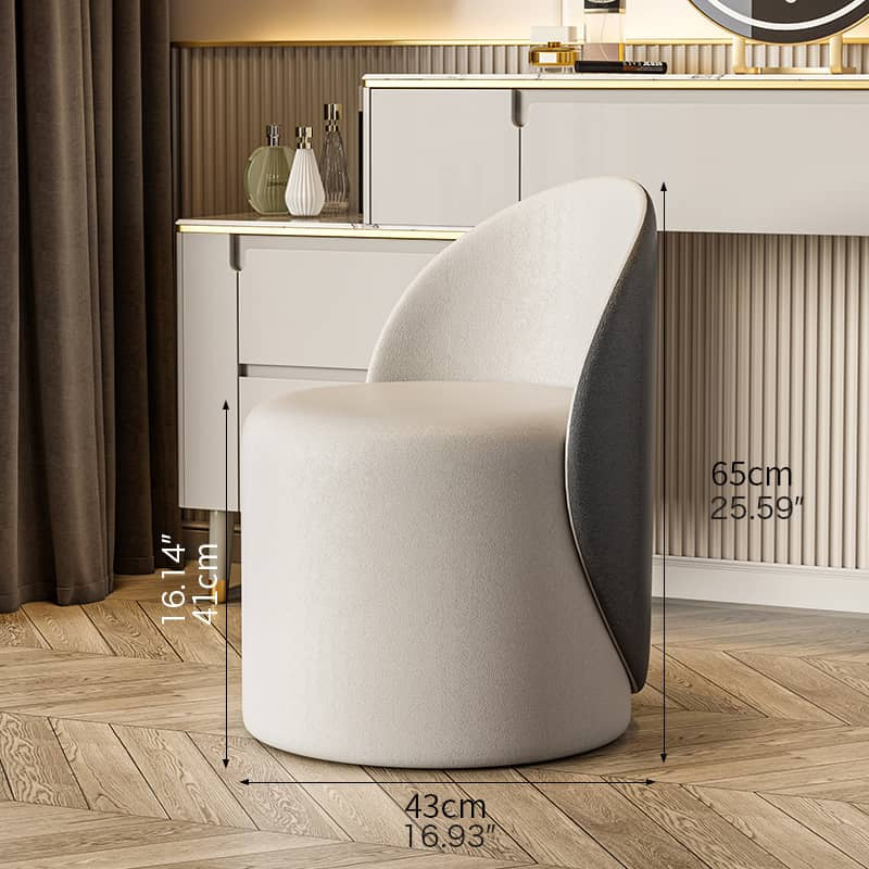 高級感あふれる実木シープボアスツール - エアレザー&綿麻クッション付きデザインチェア fel-1977