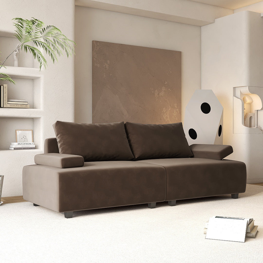 高品質 ソファー 木製フレーム&MDF 多機能合皮フェイクレザーソファ fsmy-399