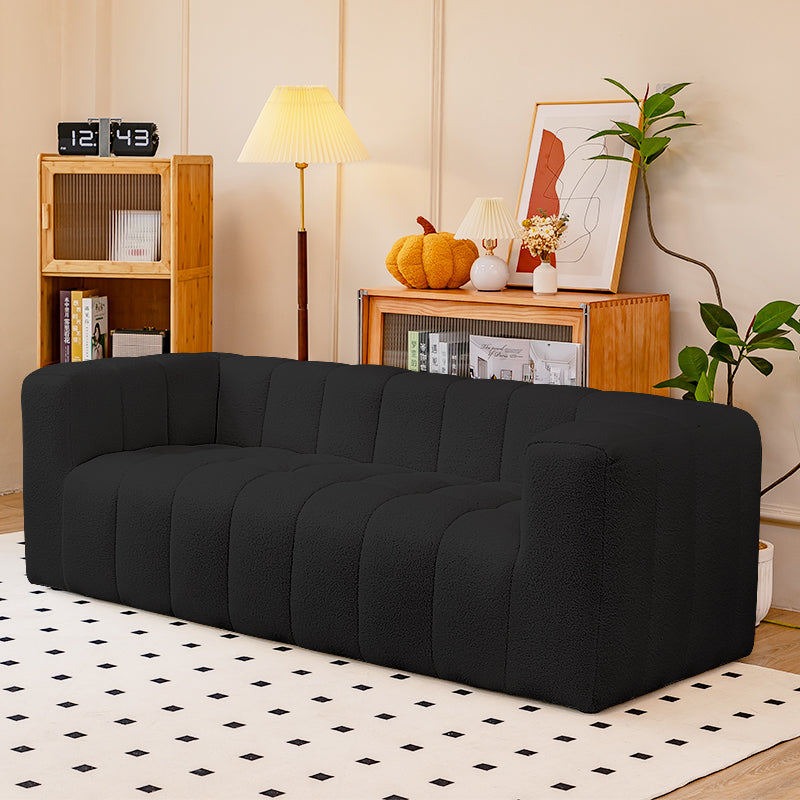 モダンデザイン!松材フレームとシープボア生地が融合した快適な合皮綿ソファー jy-112