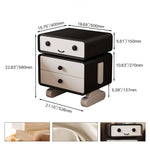 【リユース】パイン材×ガラス×PUレザー製ナイトテーブル - 8色選べる魅惑の組み合わせ hmq-1920