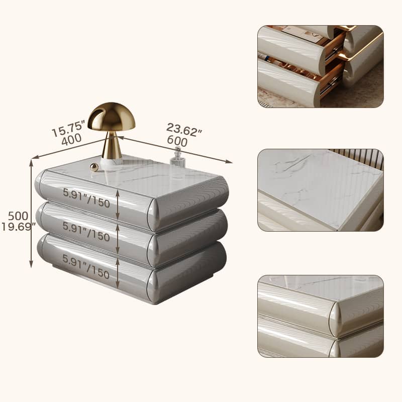 高級無垢材ナイトテーブル セラミック製 ランプ付き モダンデザイン ベッドサイドテーブル hmq-1934