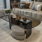 スタイリッシュなセンターテーブル | 強化ガラスと綿麻素材を使用したモダンなデザイン fel-3062