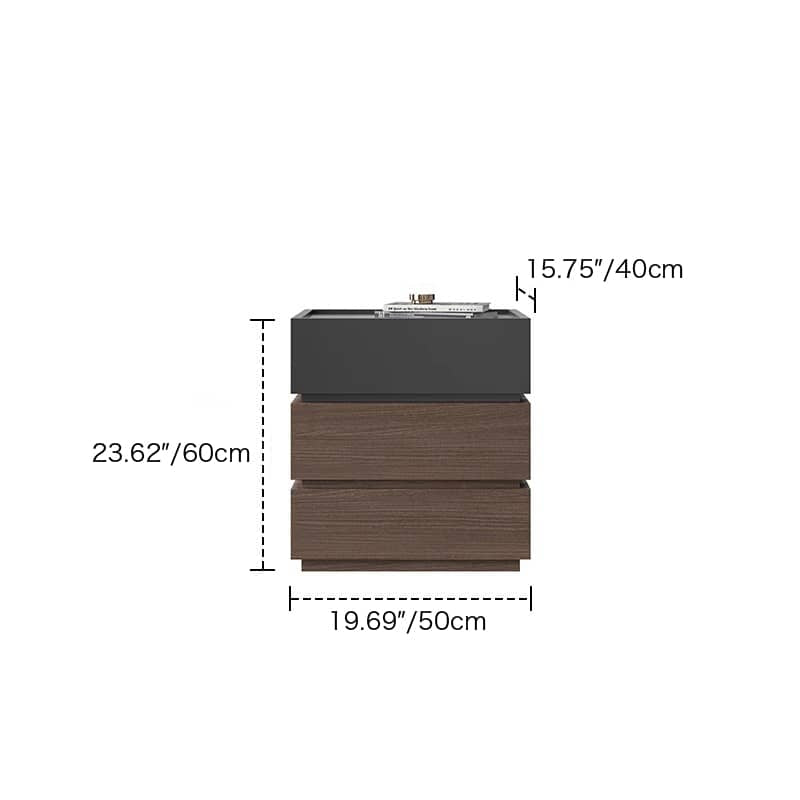 エレガントなデザインの多層板製ナイトテーブル|モダンなベッドサイド収納 hmq-1925