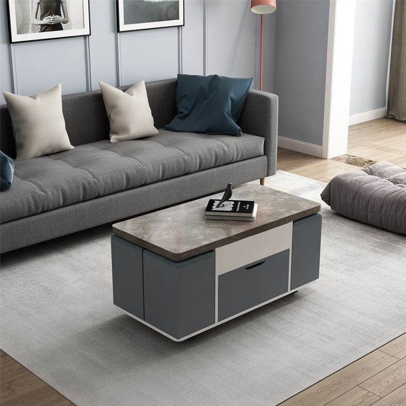 モダンデザイン!多層板?合成皮革の高級センターテーブルセット fcx-2591