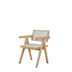 アッシュ材 PUレザー ラタン使用の高級チェア - エレガントで快適なデザイン hjhms-1045