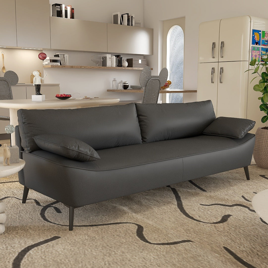 おしゃれなデザイン!木製&MDF素材の高品質フェイクレザーソファー fsmy-403