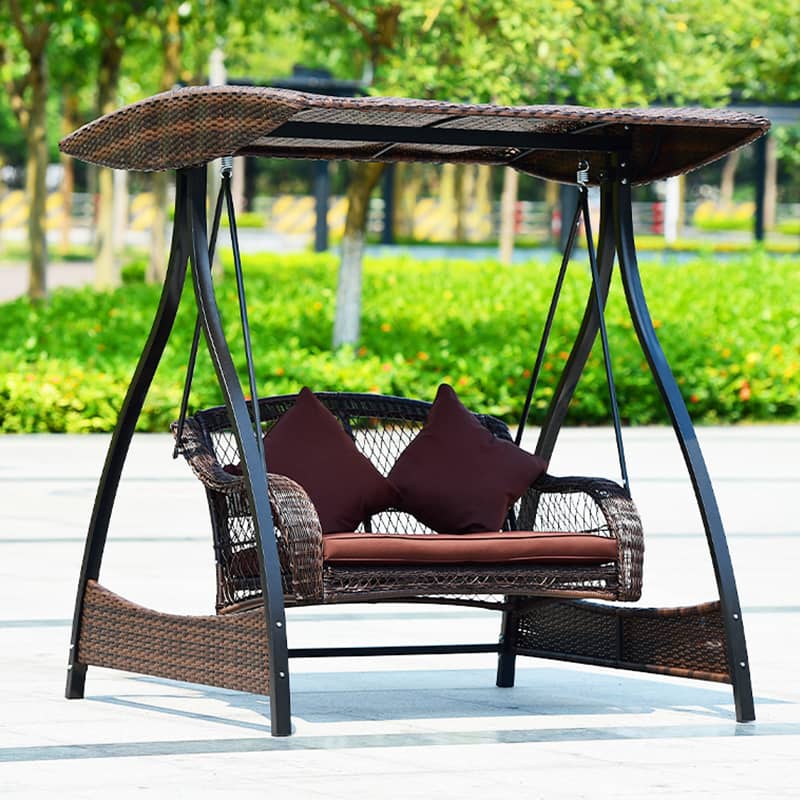 ブランコ スウィングベンチ 椅子 チェア 屋根付き シェード付き クッション付き ベンチ ガーデンファニチャー ガーデン スウィング zy-026