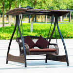 ブランコ スウィングベンチ 椅子 チェア 屋根付き シェード付き クッション付き ベンチ ガーデンファニチャー ガーデン スウィング zy-026