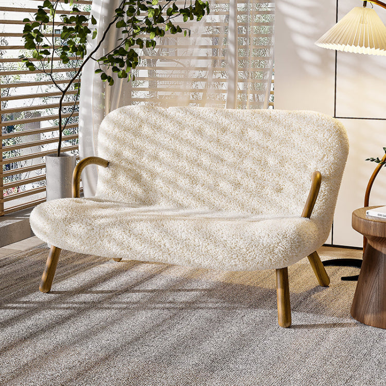 木製フレーム&シープボア素材の快適チェア – スタイリッシュでリラックスできる逸品 fsmy-400