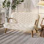 木製フレーム&シープボア素材の快適チェア – スタイリッシュでリラックスできる逸品 fsmy-400