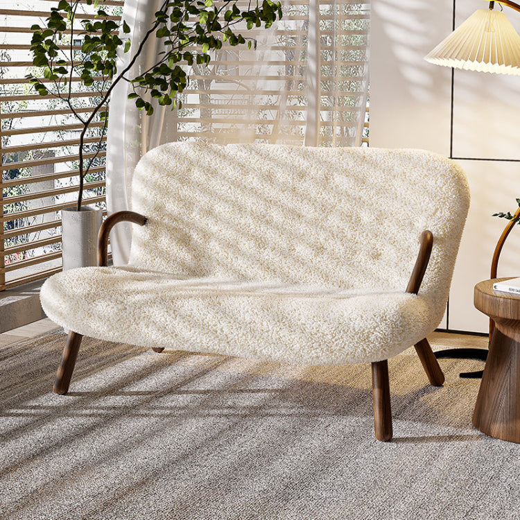 木製フレーム&シープボア素材の快適チェア – スタイリッシュでリラックスできる逸品 fsmy-400