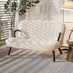 木製フレーム&シープボア素材の快適チェア – スタイリッシュでリラックスできる逸品 fsmy-400