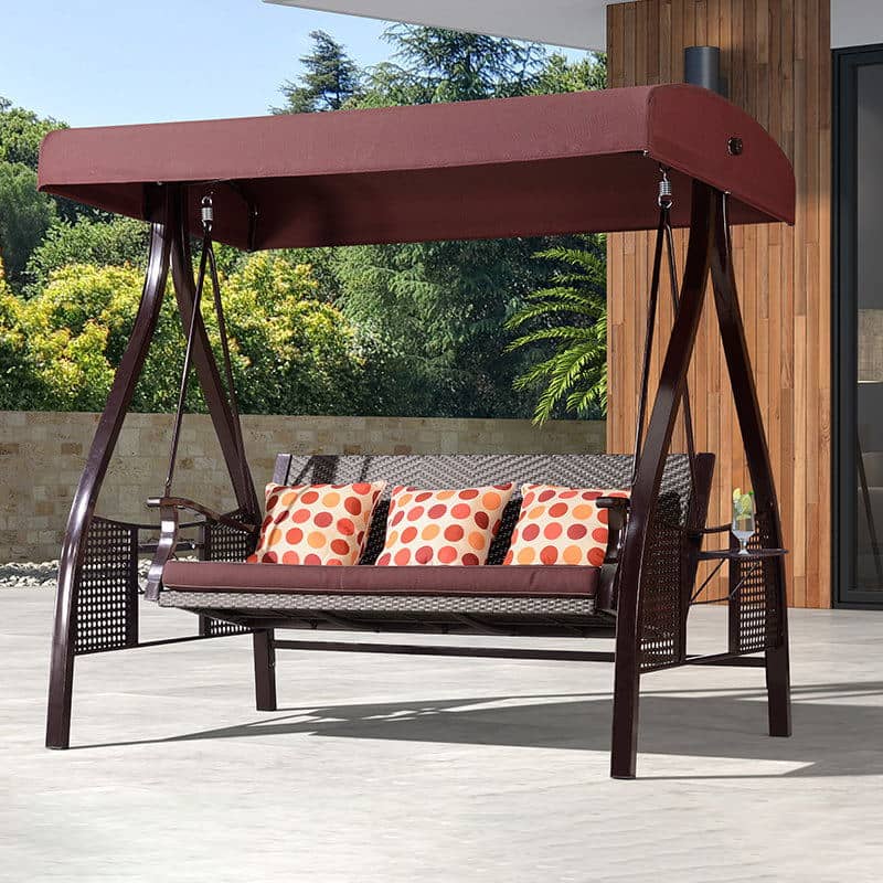 ブランコ スウィングベンチ 椅子 チェア 屋根付き シェード付き クッション付き ベンチ ガーデンファニチャー ガーデン スウィング zy-026