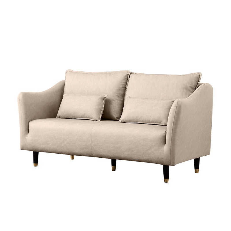 高品質木製フレーム&エアレザー製ソファー 快適な綿クッション搭載 qm-8