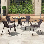 ガーデンテーブルセット チェア 5点セット おしゃれ ガラス パラソル対応 おしゃれ ガーデンチェア アウトドア zy-029