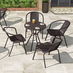 ガーデンテーブルセット チェア 5点セット おしゃれ ガラス パラソル対応 おしゃれ ガーデンチェア アウトドア zy-029