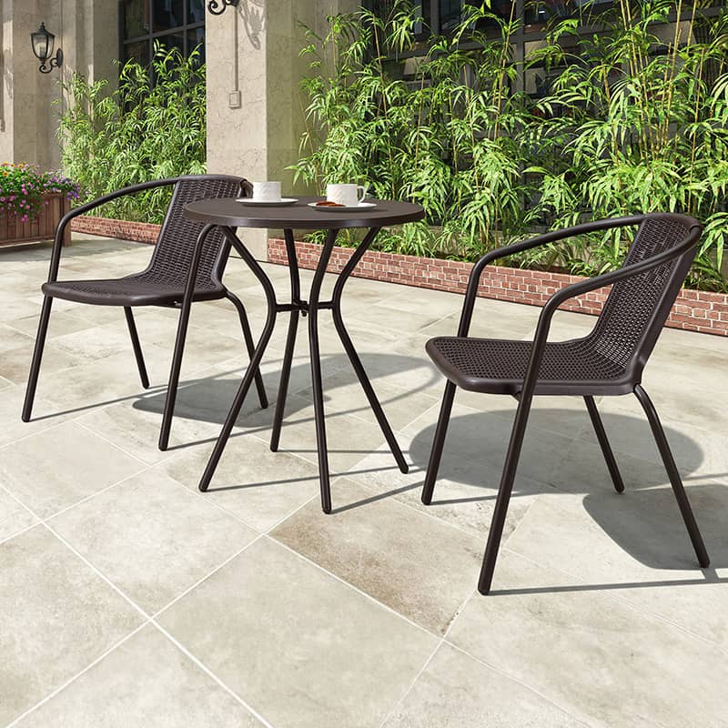 ガーデンテーブルセット チェア 5点セット おしゃれ ガラス パラソル対応 おしゃれ ガーデンチェア アウトドア zy-029