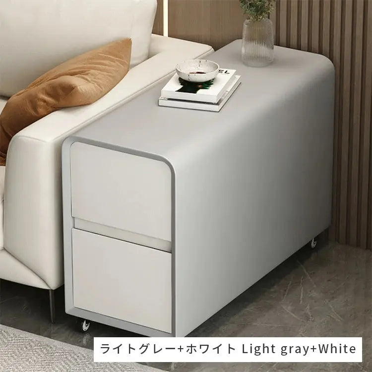 リビングサイドキャビネット可動式クリーム風スリムデザインモダンミニサイドテーブル yk-b2