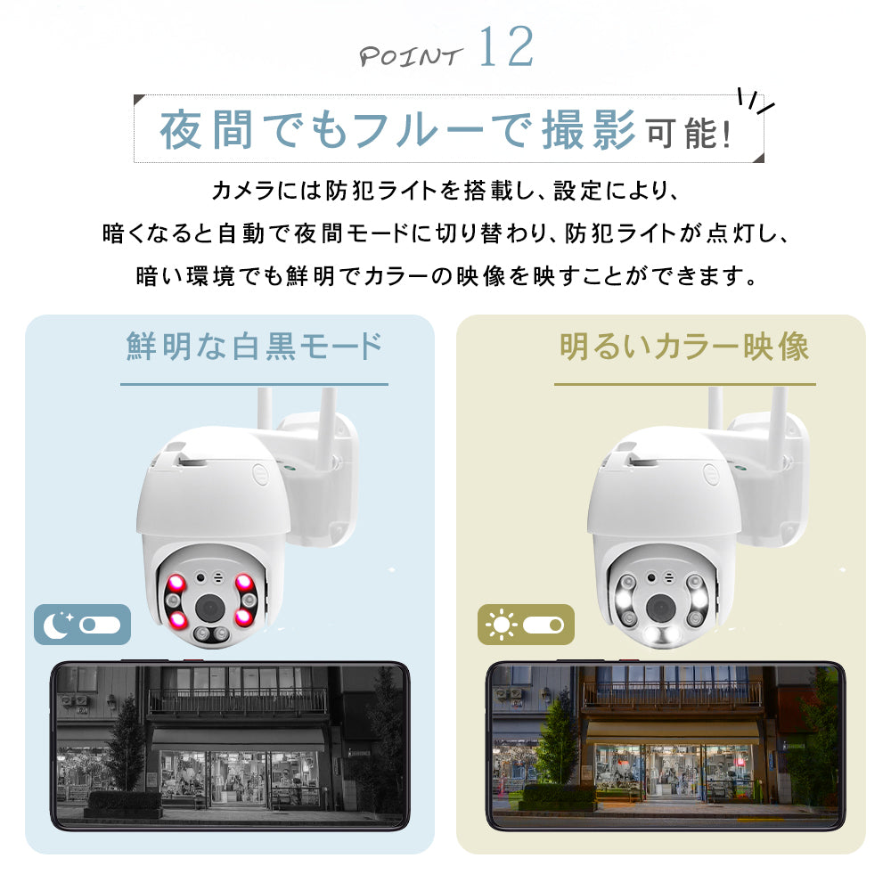 防犯カメラ 屋外 無線 wifi 300/400/500/800万画素 監視カメラ 有線 首振り SIMカード 5Ghz対応 IPカメラ 夜間カラー 録音 sdカード録画 双方向通話 wifi無し 動体検知 自動追跡 防水 スマホ 工事不要 駐車場 店舗 車上荒らし A6