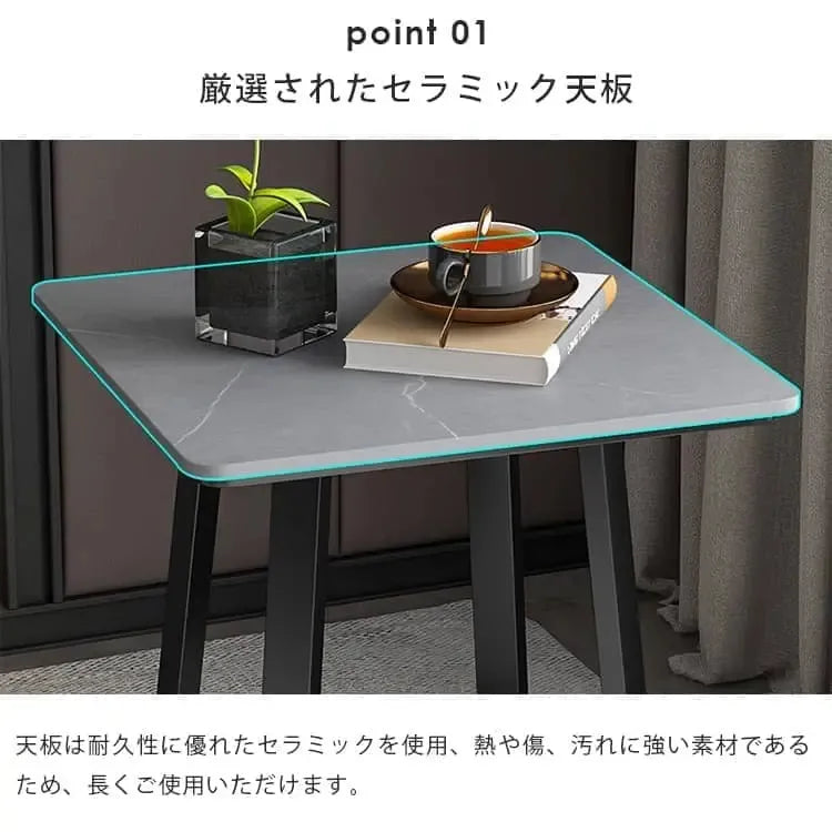 センターテーブル ホワイト グレー セラミック スチール cr-001-bj-table