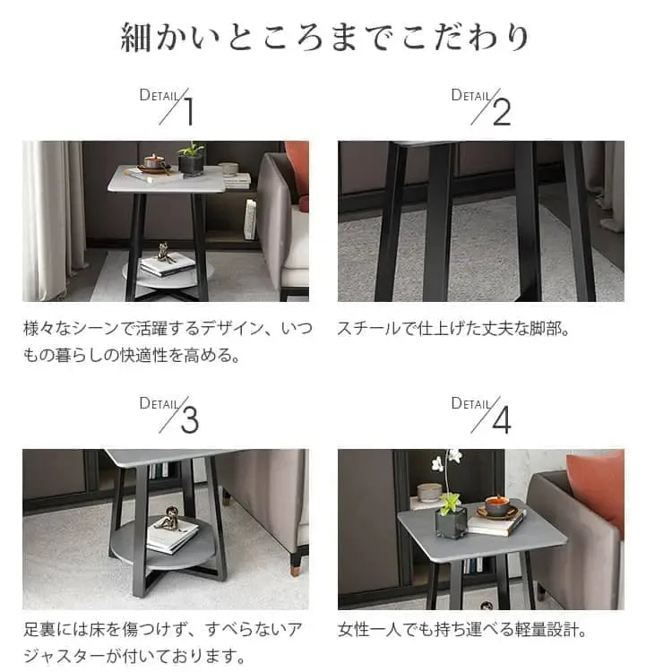 センターテーブル ホワイト グレー セラミック スチール cr-001-bj-table