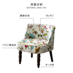 ソファー 花柄ーブルー 幾何柄 オーク材 パイン材 綿麻生地 dlo-008-sofa