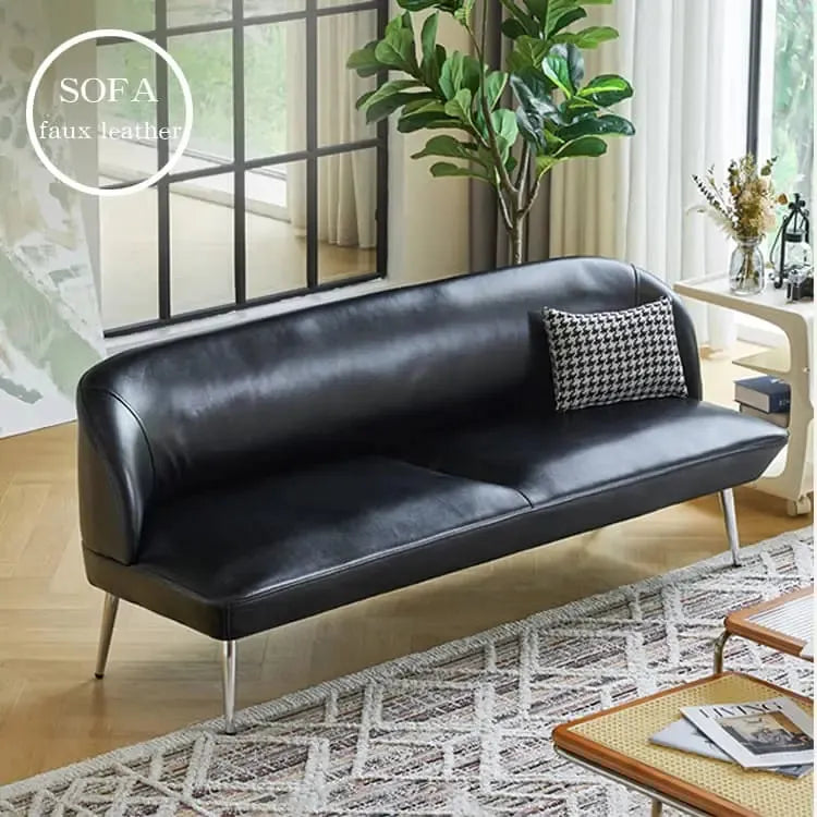 ソファー ブラック オレンジ グリーン 合成皮革 スチール シリコンフィル 天然木 dlo-020