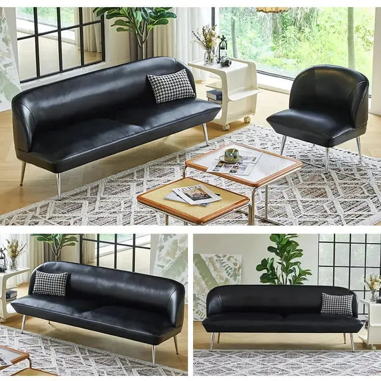 ソファー ブラック オレンジ グリーン 合成皮革 スチール シリコンフィル 天然木 dlo-020