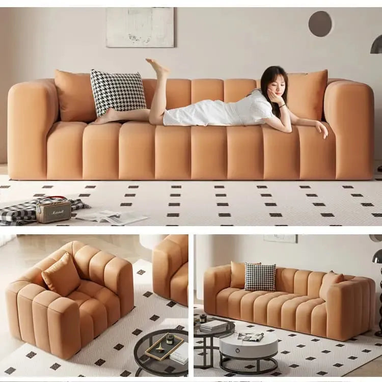 ソファー オレンジ グレー ベージュ エアレザー 天然木 dlo-023-sofa