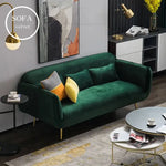 ソファー ダークグリーン イエロー ライトグレー ライトブルー ピンク ベルベット スチール シリコンフィル 天然木 dlo-029