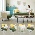 ソファー ベージュ+ダークグリーン ベージュ ダークグリーン コーデュロイ スチール シリコンフィル 天然木 dlo-030