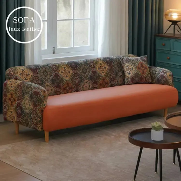 ソファー オレンジ ホワイト グレー グリーン 合成皮革 シリコンフィル 天然木 dlo-032