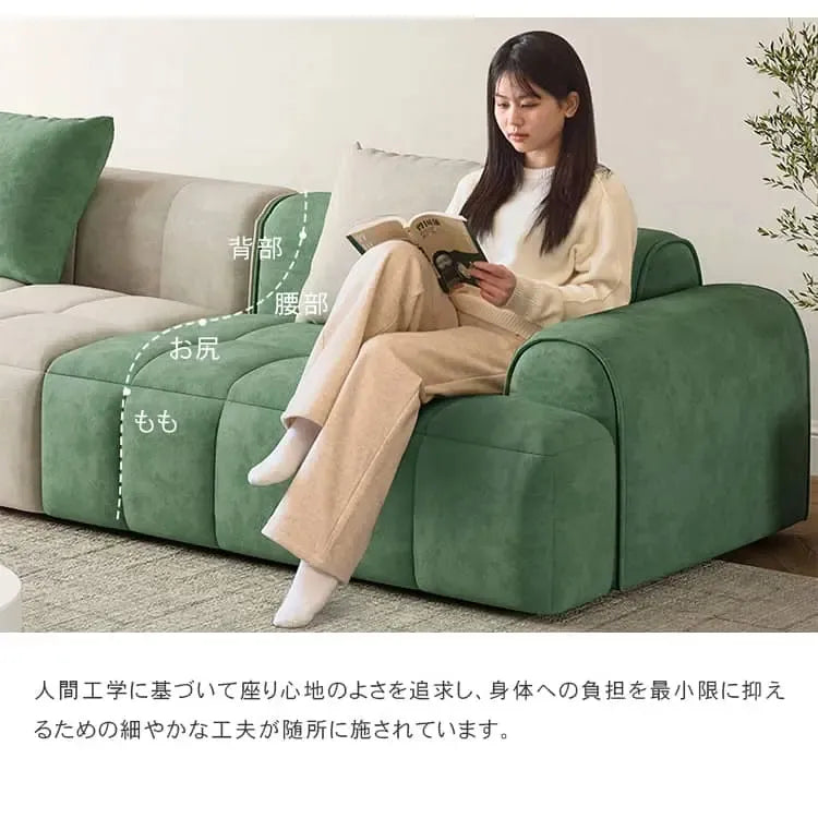 ソファー グリーン ベージュ グレー イエロー オレンジ ベージュ+グリーン ベージュ+ベージュ ベージュ+グレー ベージュ+イエロー ベルベット パイン材 dlo-045-sofa