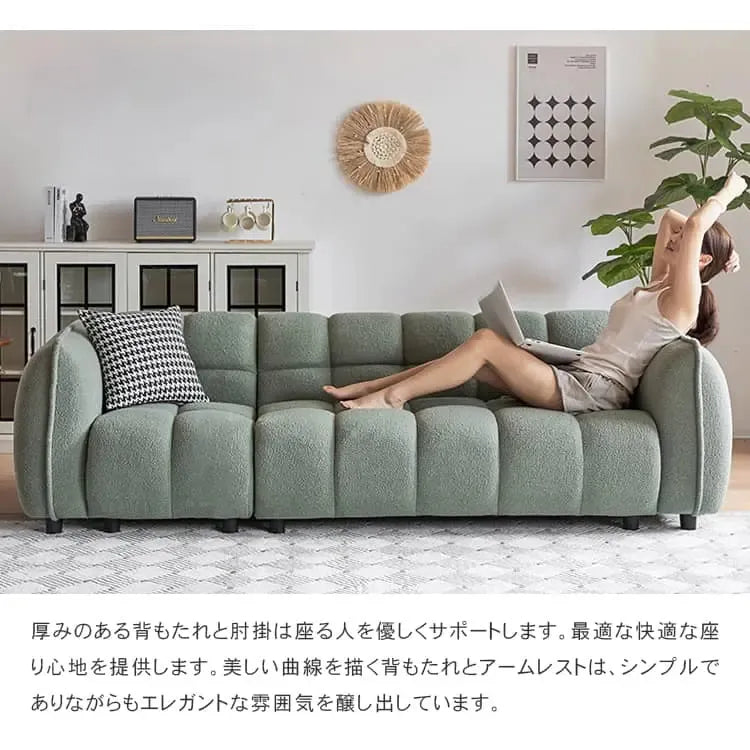 ソファー グリーン グレー ブラウン イエロー ブルー ベージュ ブラック ベルベット パイン材 Sバネ 樹脂 dlo-048-sofa