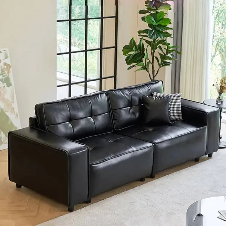 ソファー ブラック 合成皮革 シリコンフィル 天然木 dlo-055