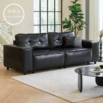 ソファー ブラック 合成皮革 シリコンフィル 天然木 dlo-055