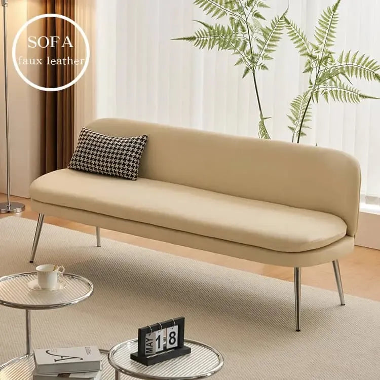 ソファー ベージュ グレー ミントグリーン オレンジ 合成皮革 スチール シリコンフィル 天然木 dlo-058